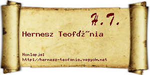 Hernesz Teofánia névjegykártya